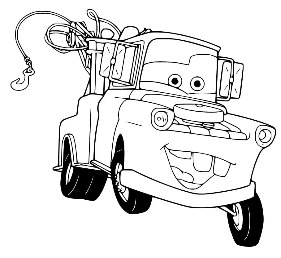 Mater from cars coloring page free printable coloring pages for kids printable coloring page