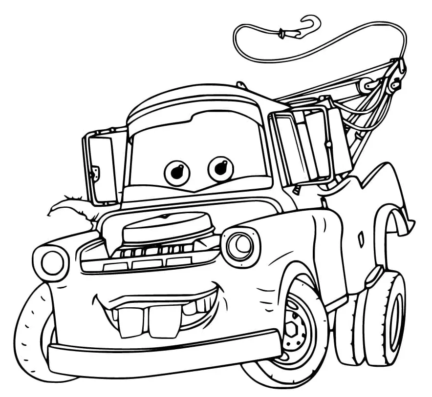Sir tow mater from disney cars coloring page free printable coloring