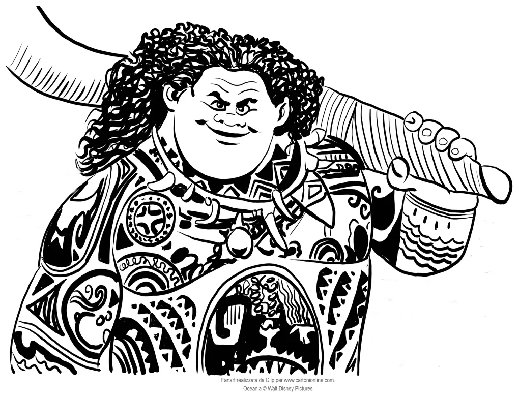 Collection of Maui Coloring Pages - Free Printable