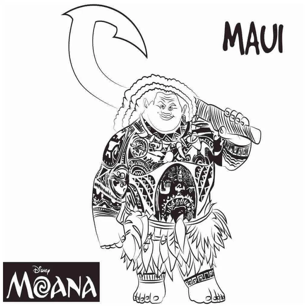 Collection of Maui Coloring Pages - Free Printable