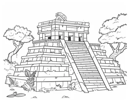 Mayan mythology coloring pages