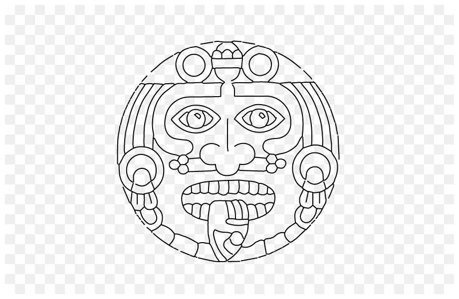Mayan pyramid coloring page