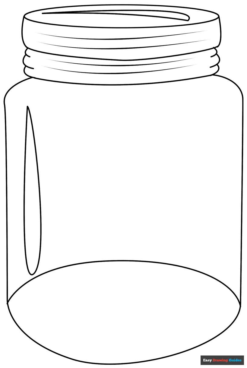 Mason jar coloring page easy drawing guides