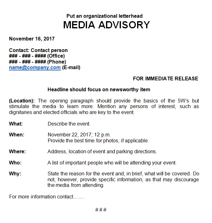 Media advisory vs press release everything you need to know