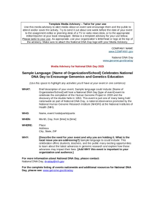 How to write a media advisory in 5 steps + free template doc template