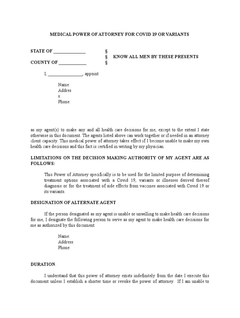 Pdf power of attorney health care