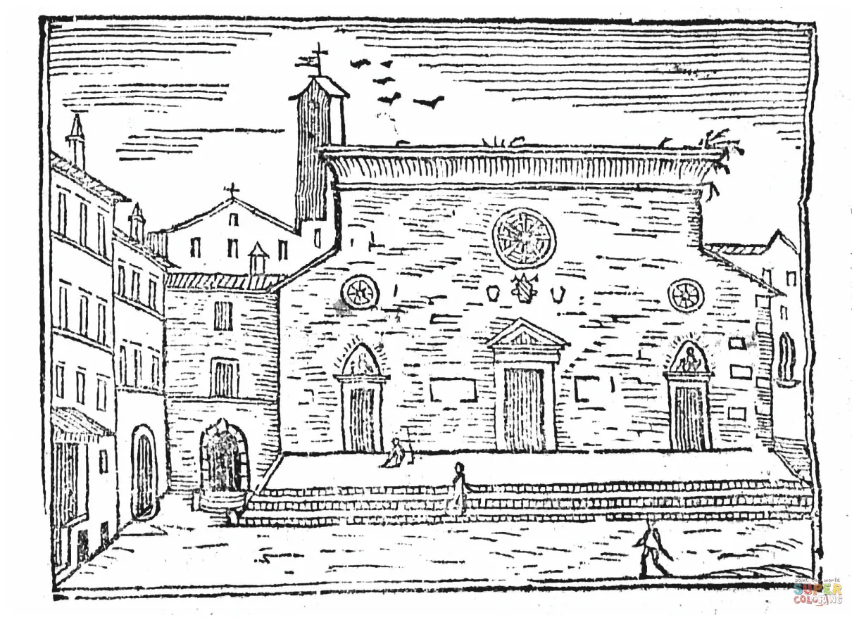 Medieval cityscape coloring page free printable coloring pages