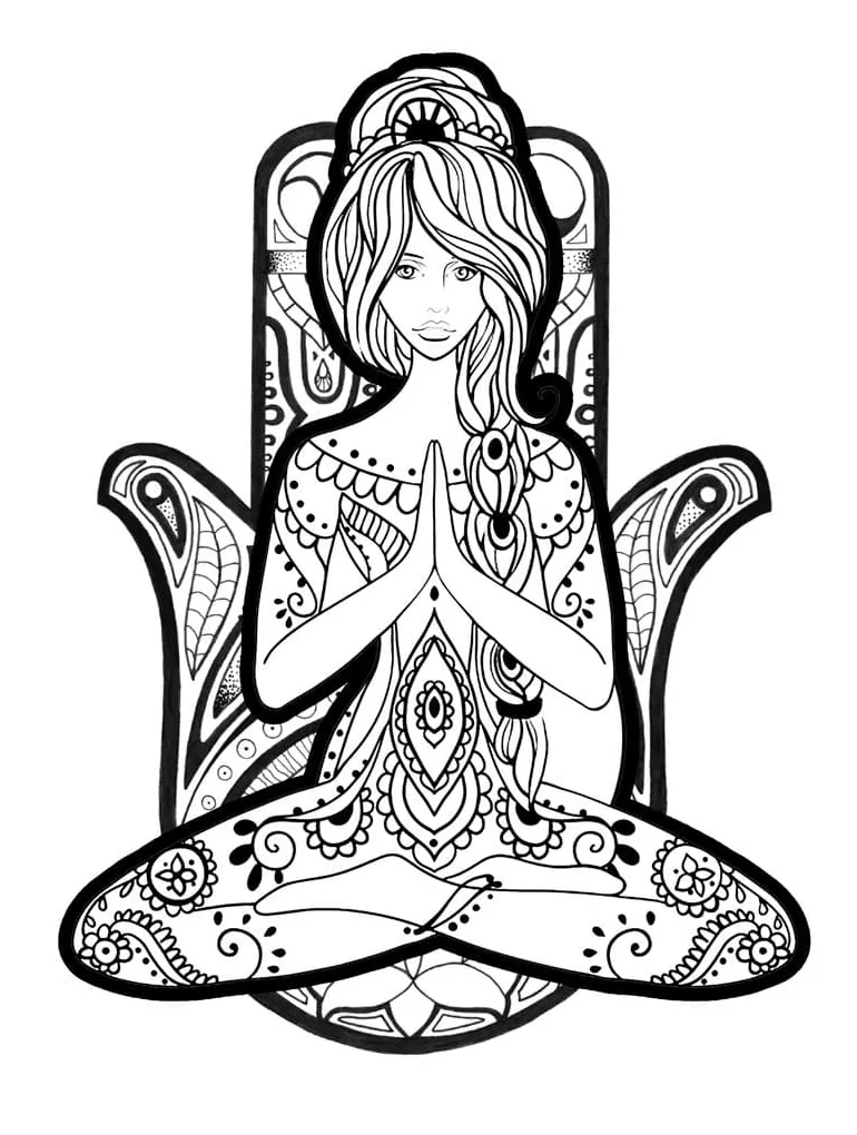 Free yoga meditation coloring page free printable coloring pages for kids