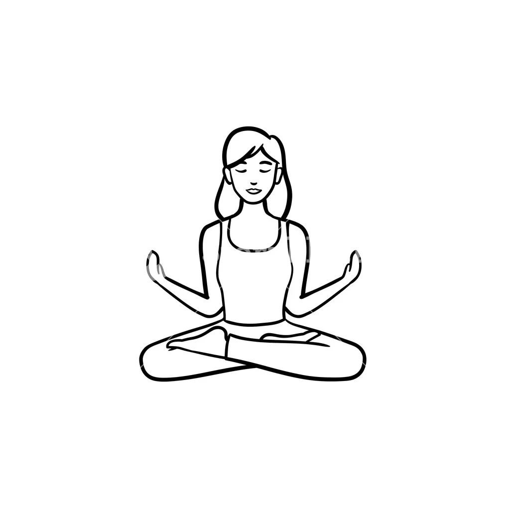 Meditation pose drawing on clipartmag