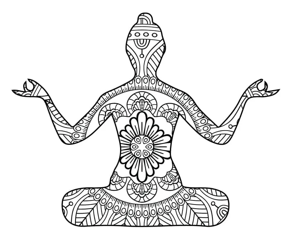 Lotus pose meditation coloring pages coloring cool