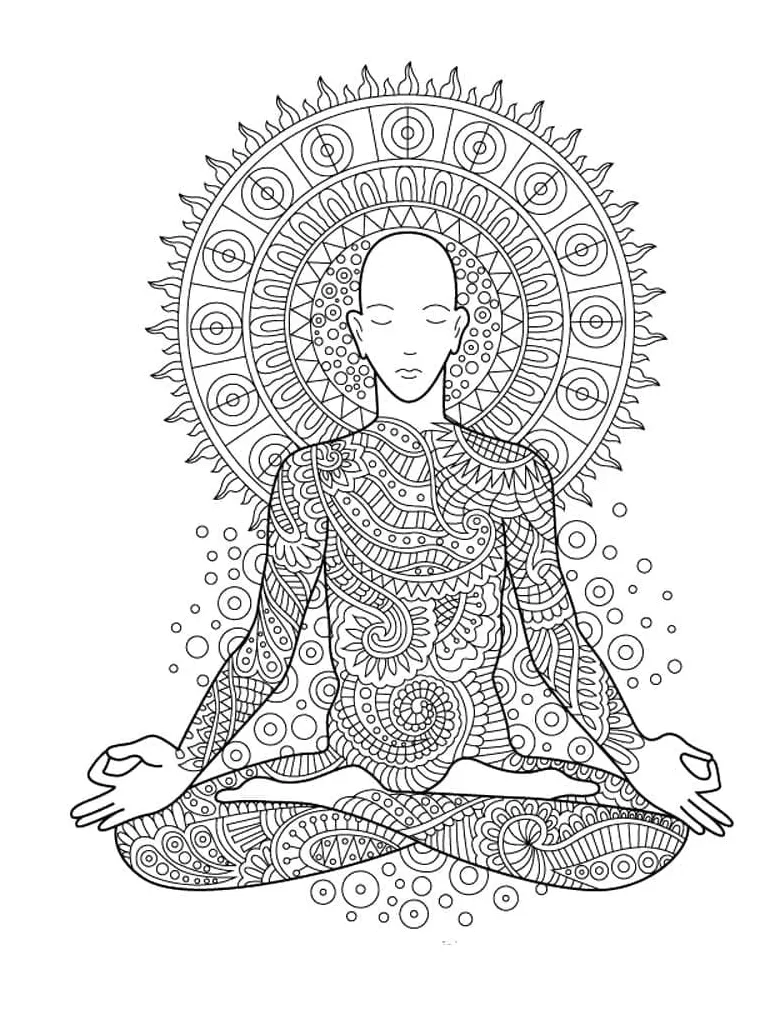 Printable Meditation Coloring Pages - Coloring Cool