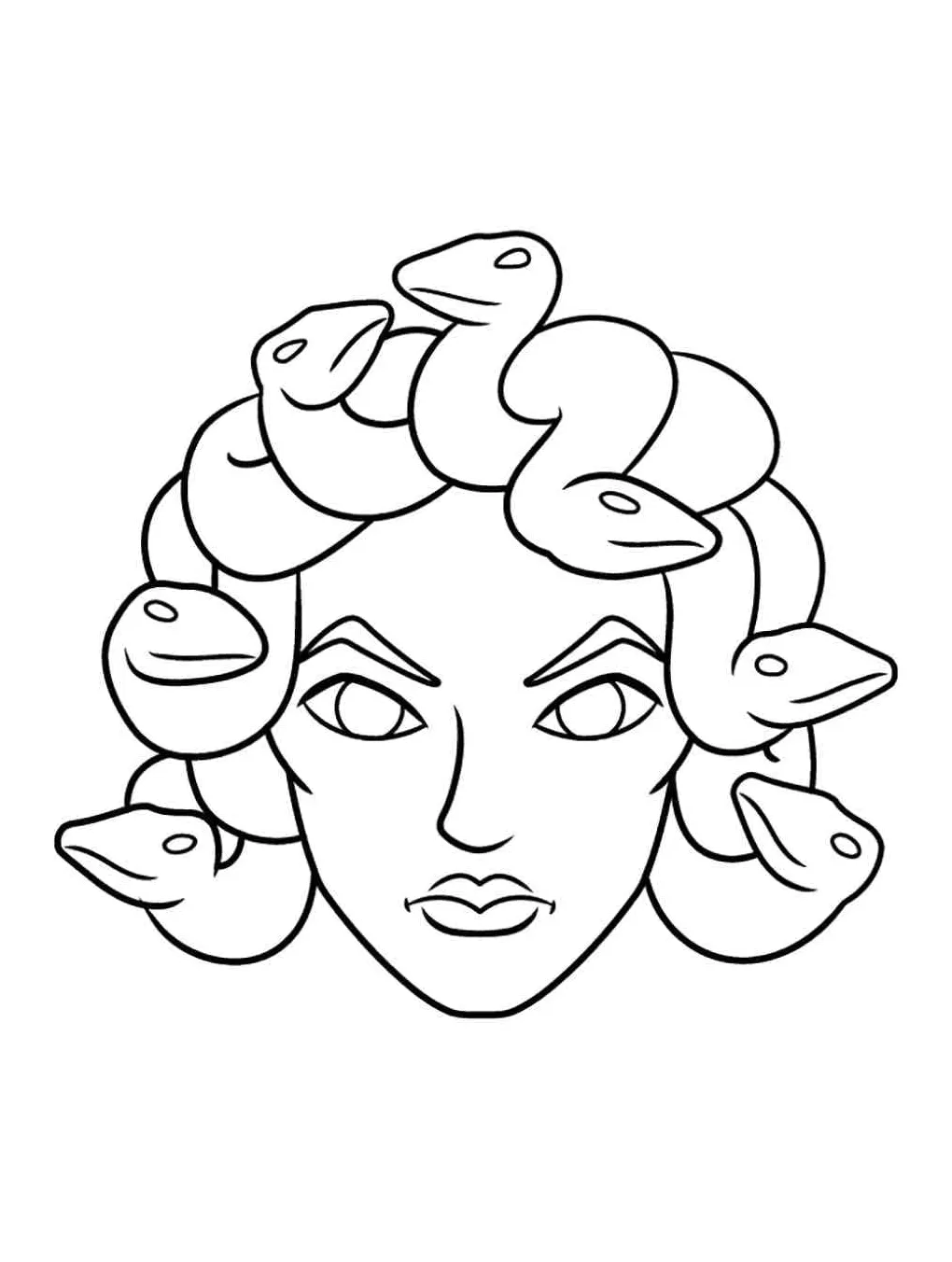 Medusa face coloring page download, print or color online for free