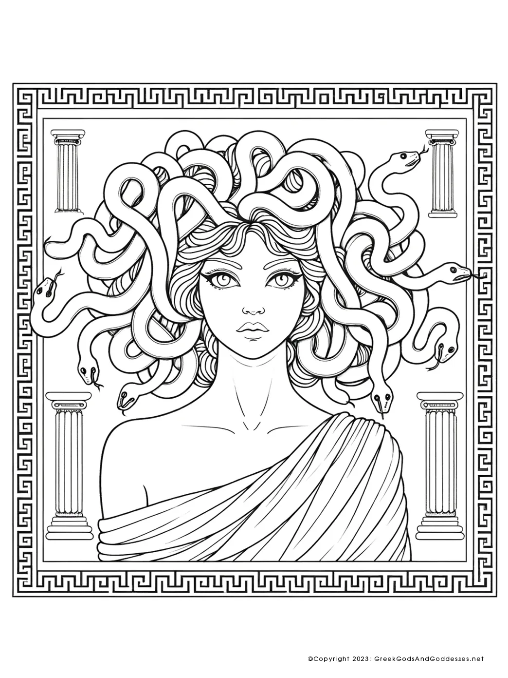Medusa coloring printouts • greek gods & goddesses