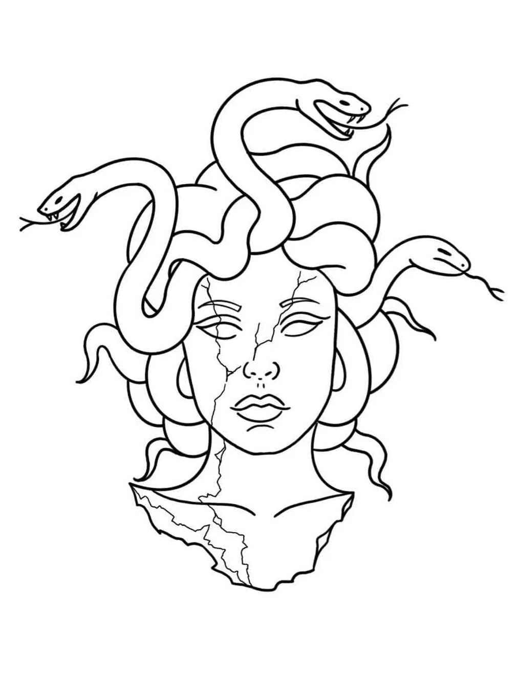 Medusa statue coloring page download, print or color online for free