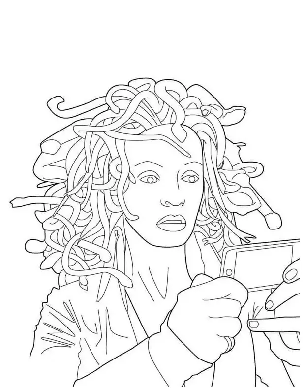 Medusa coloring page