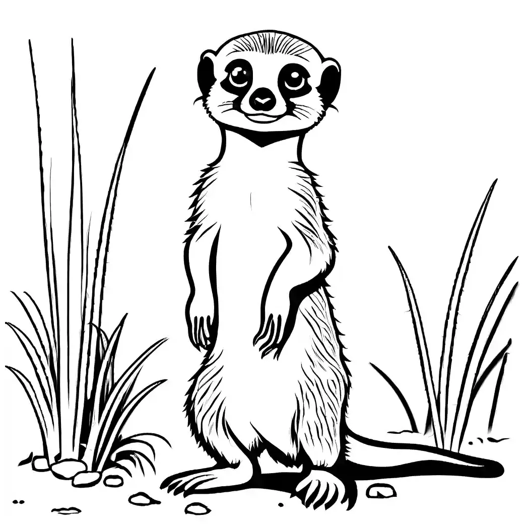 Curious baby meerkat coloring page Lulu Pages