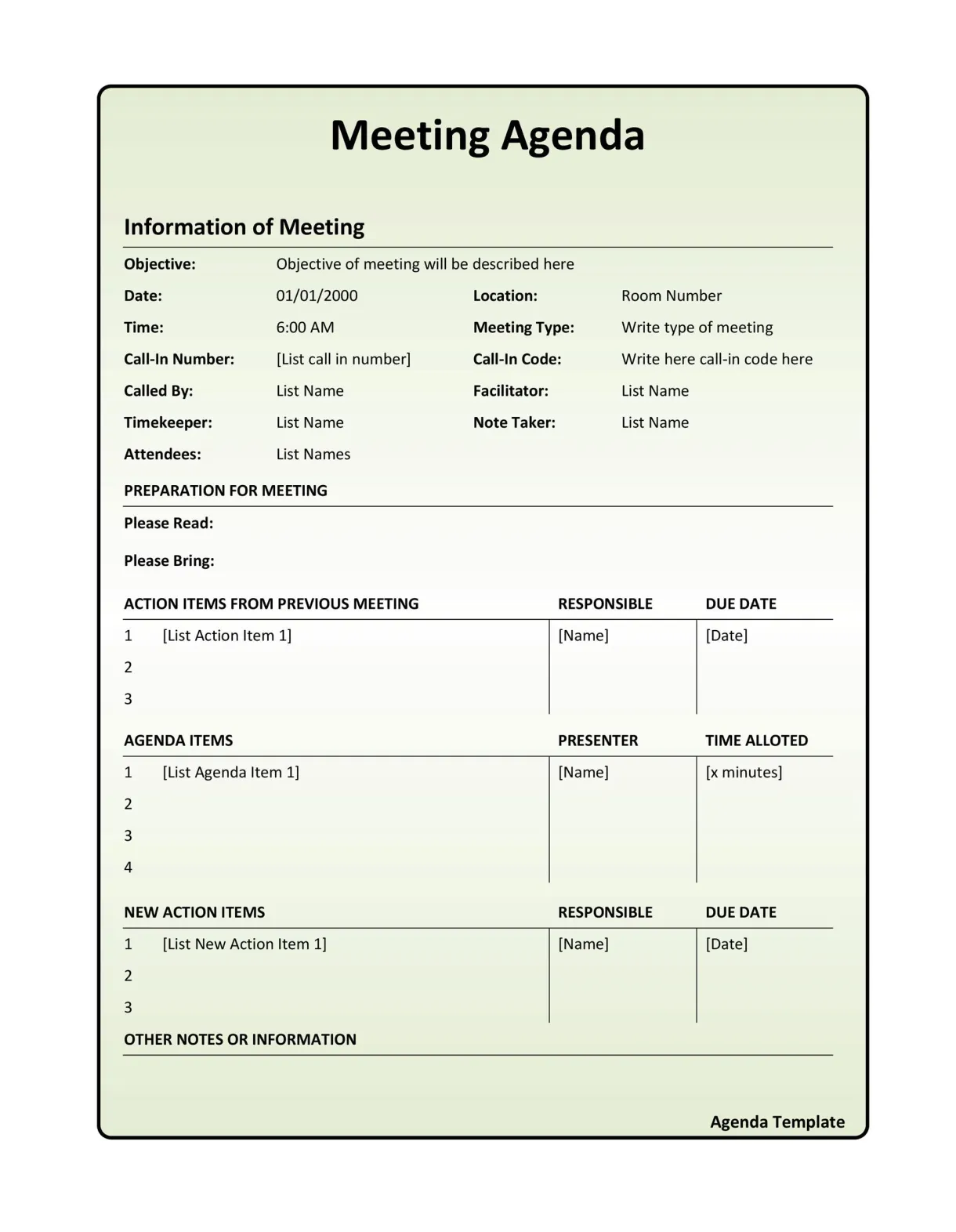 46 effective meeting agenda templates ᐅ templatelab