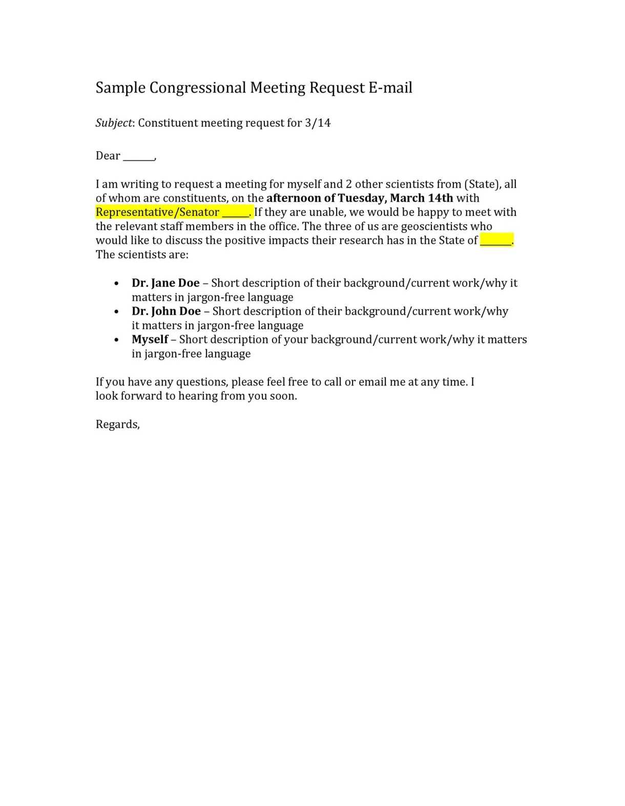 Email template for meeting invitation detrester