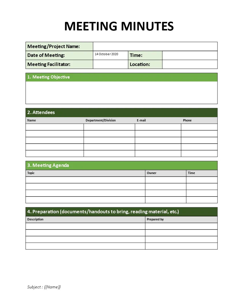 Gratis minutes of meeting example