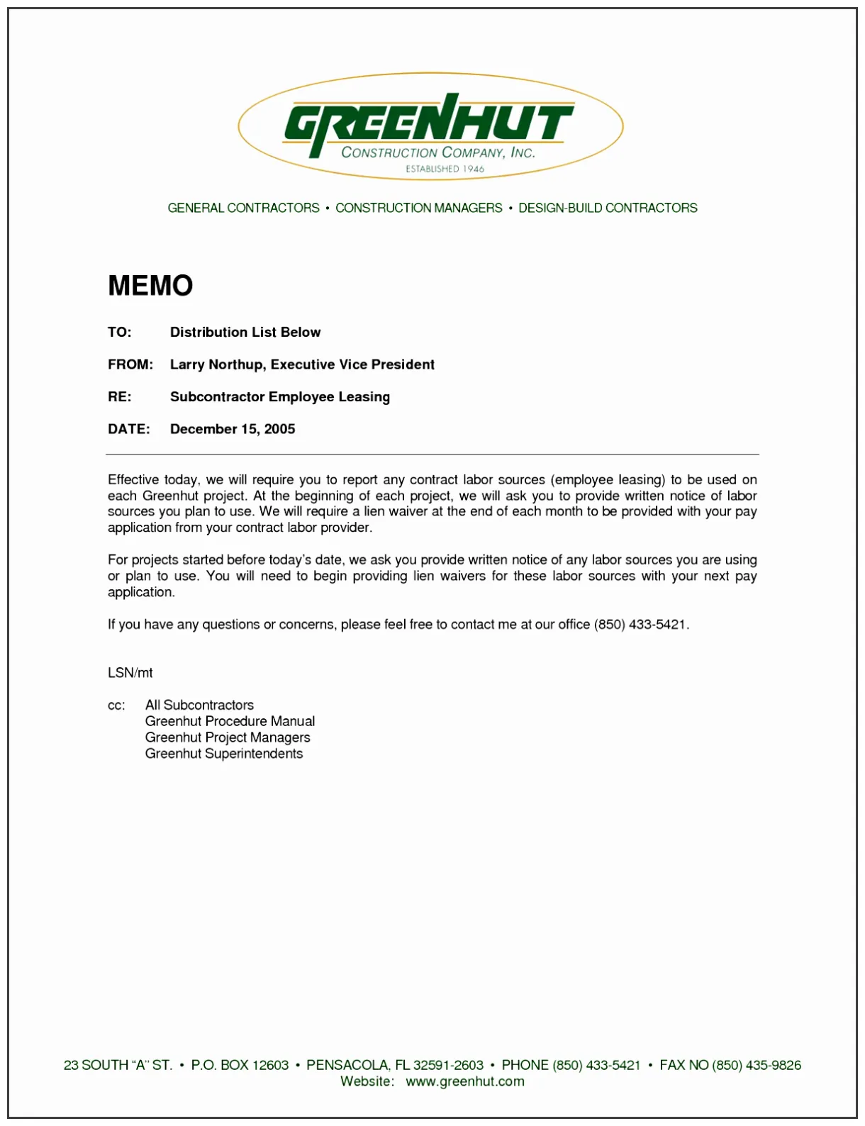 Standard Memo Format Example at netbradyblog Blog