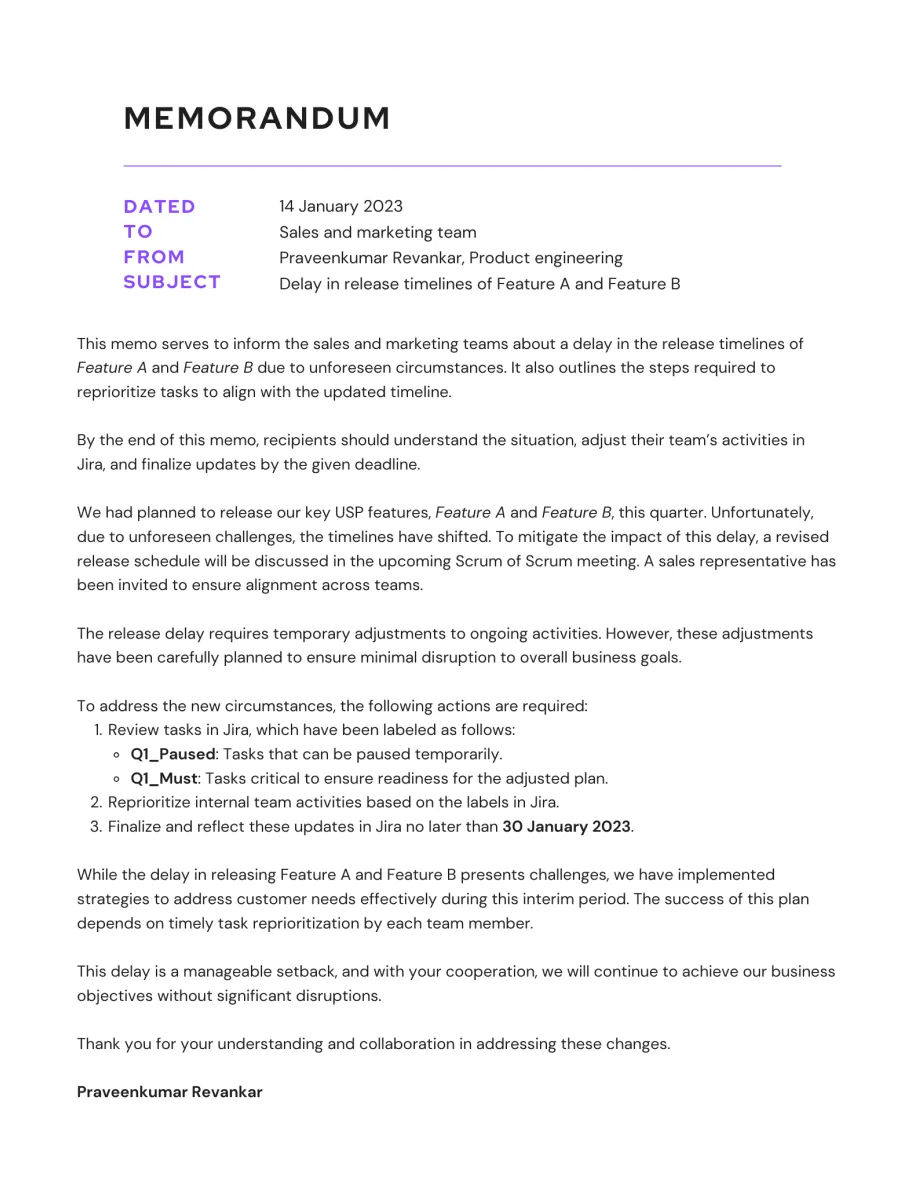 Memo format guide: How to write a memo with examples - LogRocket Blog