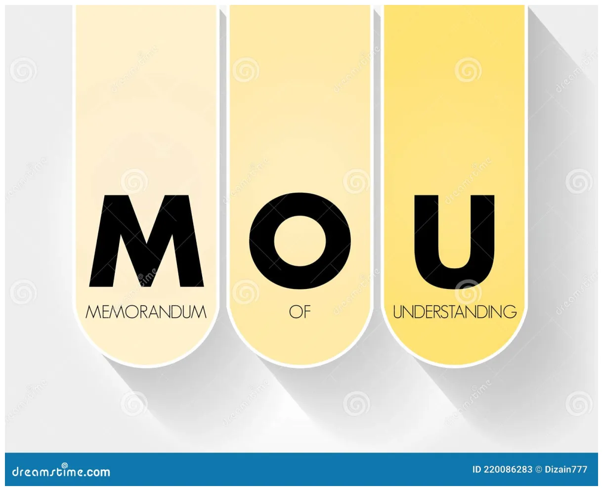 Mou memorandum of understanding acronym, business concept