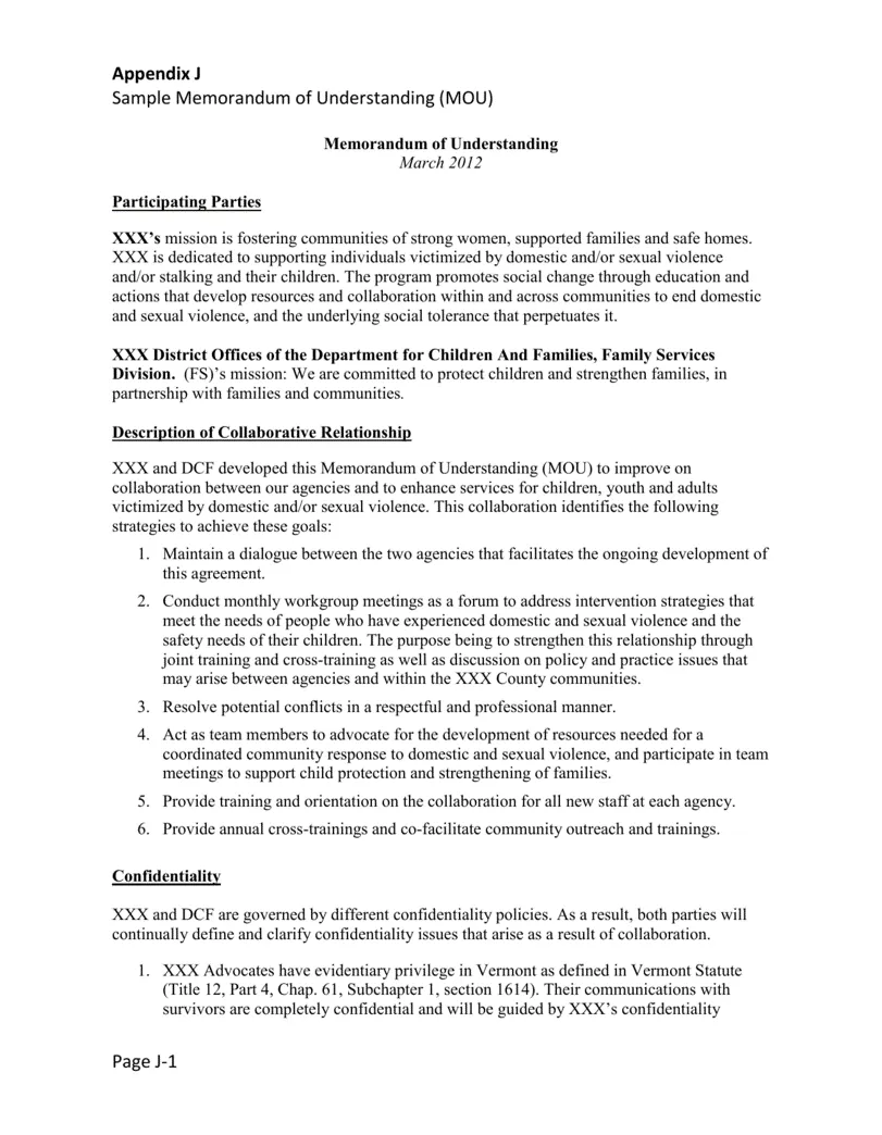 Memorandum of understanding mou definition, content