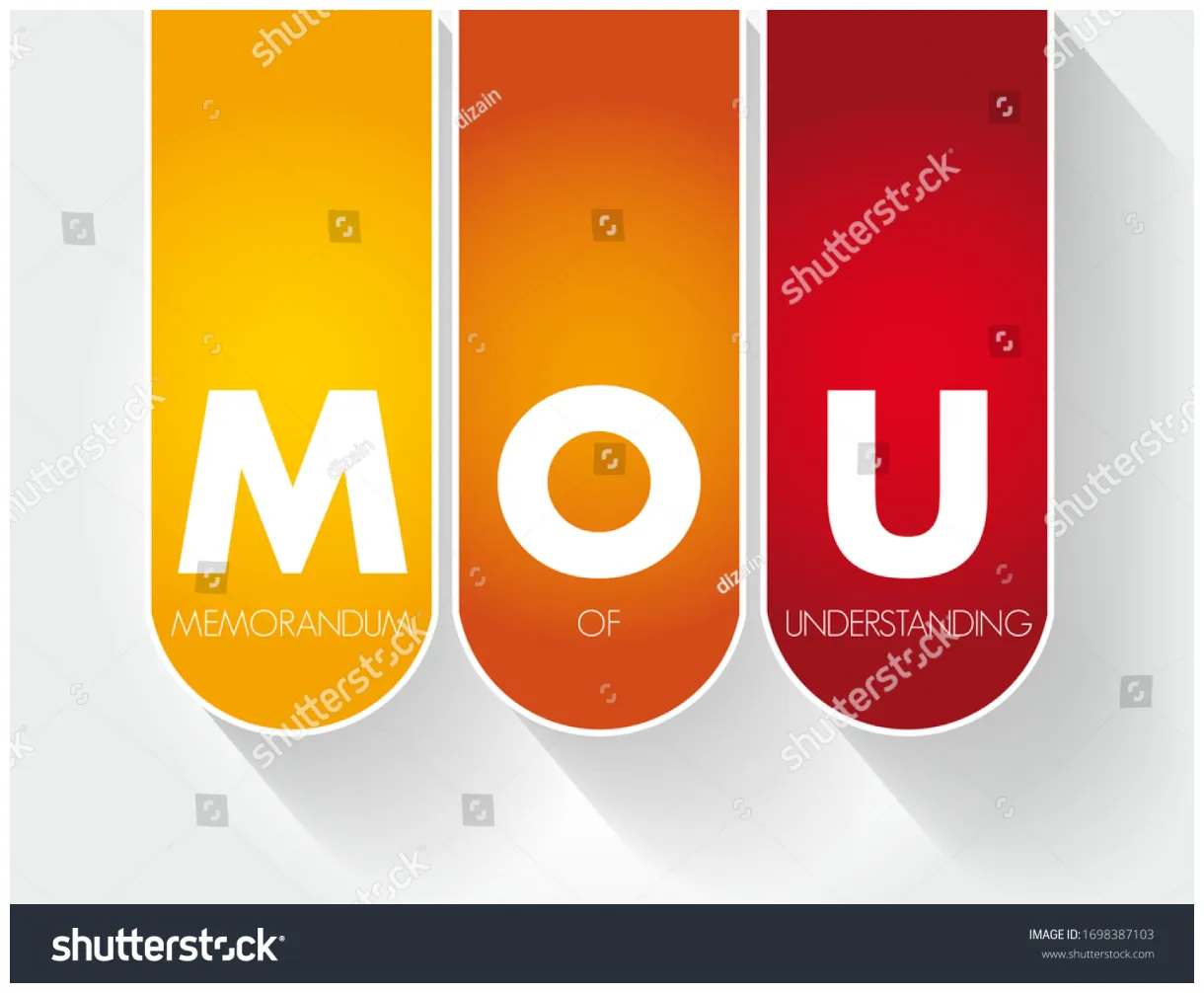 Mou memorandum understanding type agreement between stock vector printable coloring page