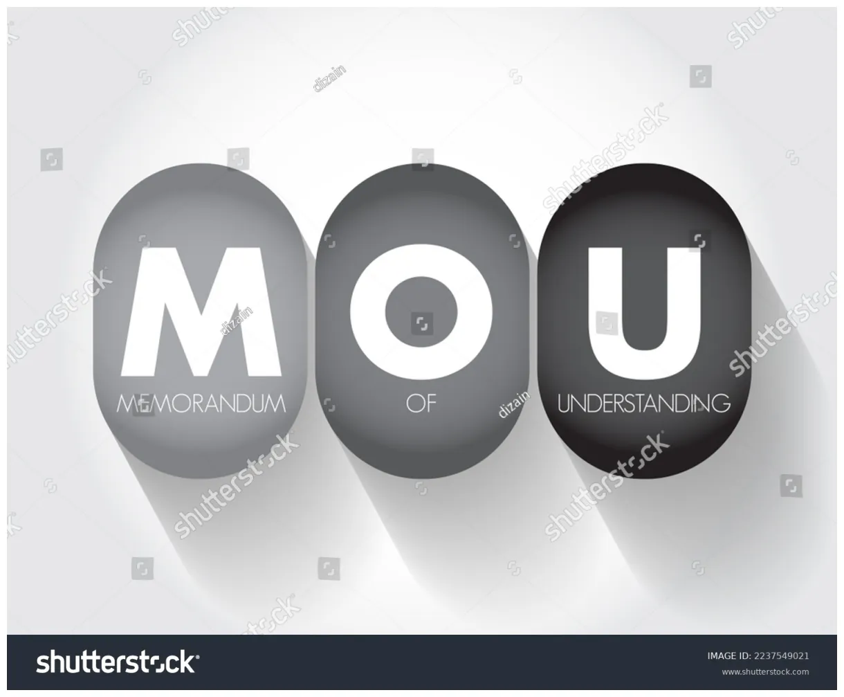 Mou memorandum understanding type agreement between stock illustration