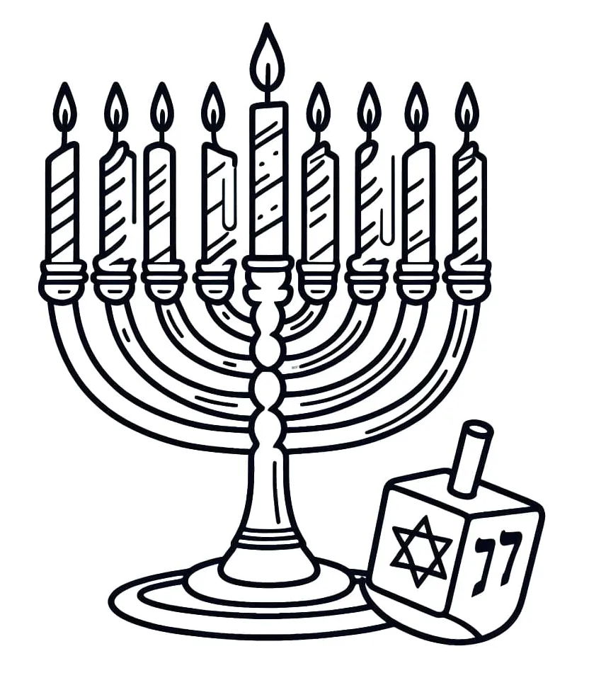 Menorah Free coloring page - Download, Print or Color Online for Free