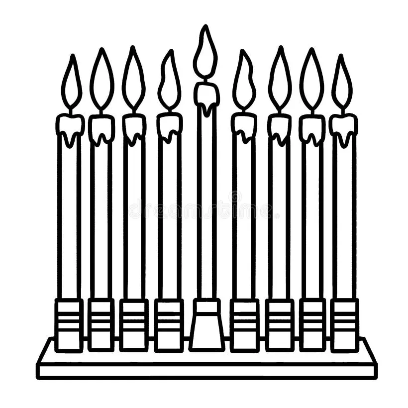 Menorah coloring stock illustrations 67 menorah coloring stock