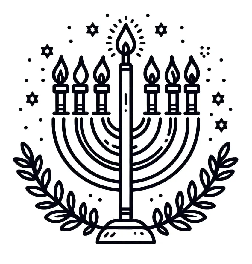 Menorah coloring page download, print or color online for free printable coloring page