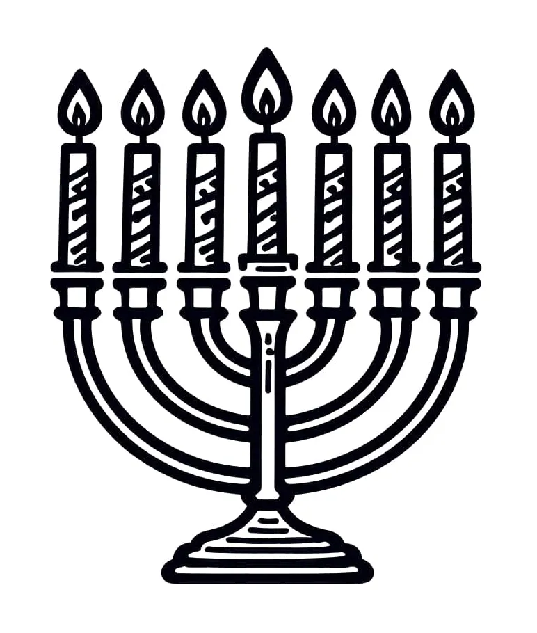 Menorah coloring page download, print or color online for free