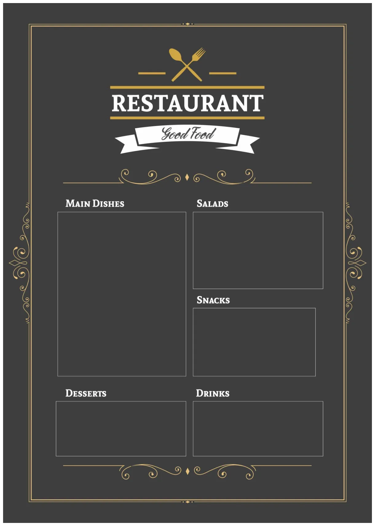 10 best printable blank restaurant menus pdf for free at printablee