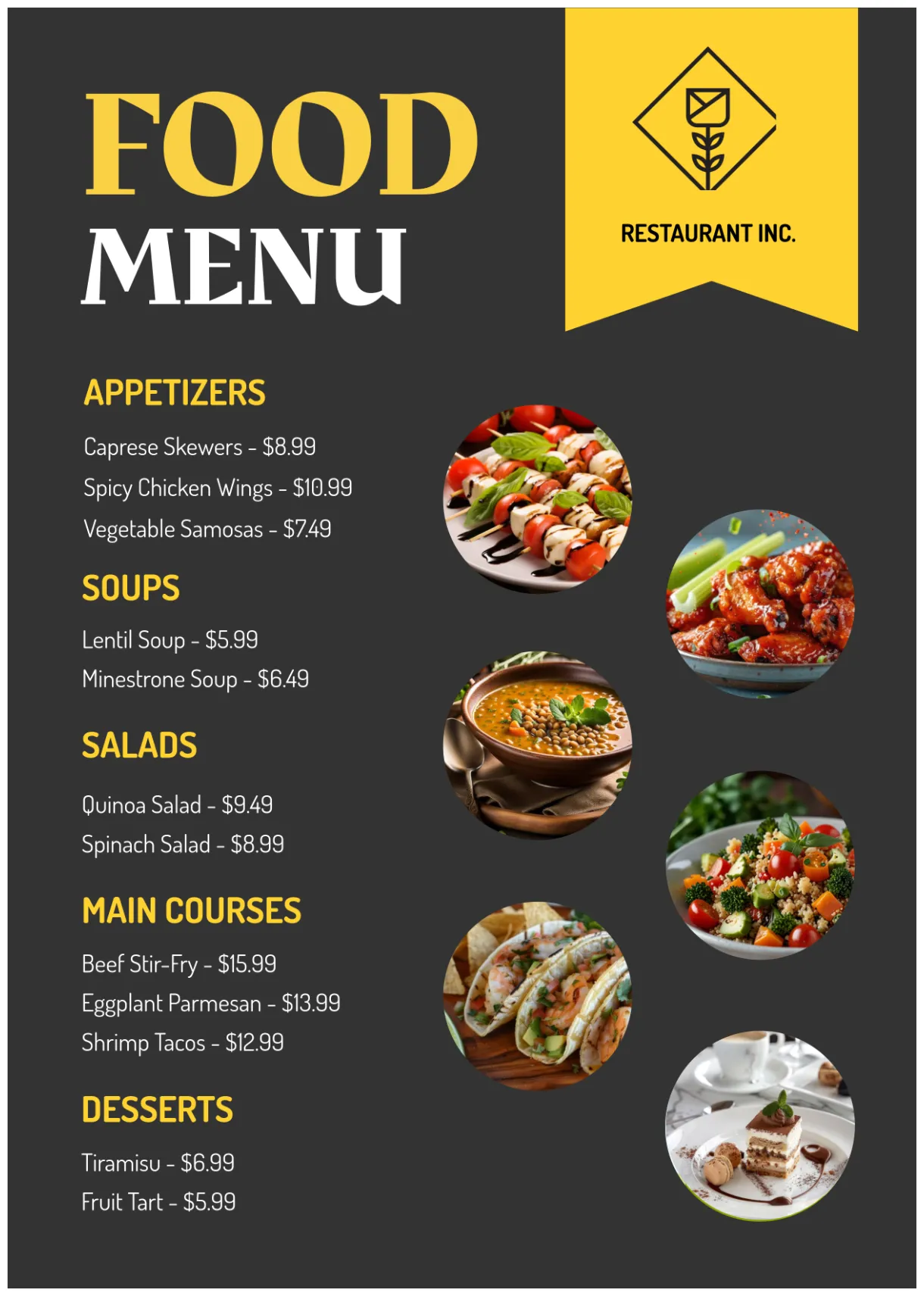 Free modern cafeteria food to edit online