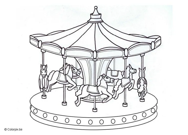 Coloring Page merry go round - Free printables - Img 6821