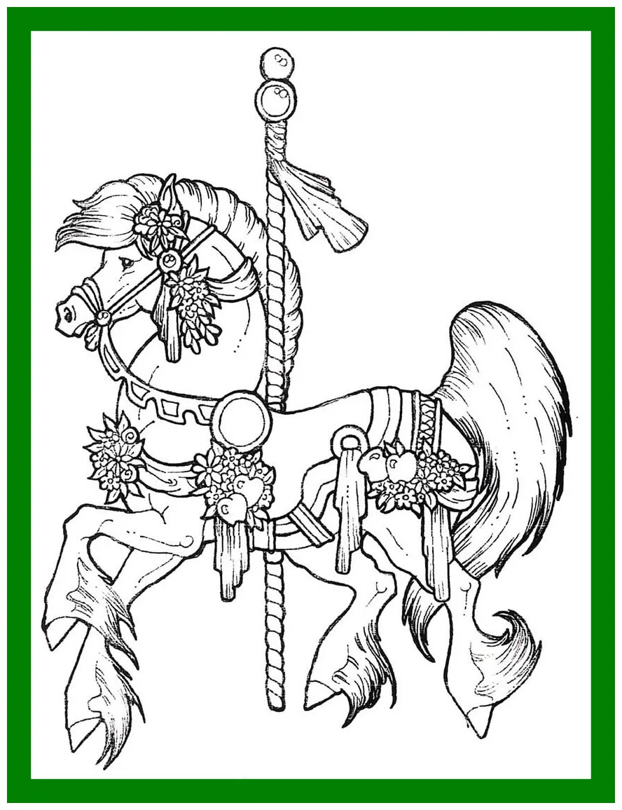 Merry go round coloring page at getcolorings free printable printable coloring page