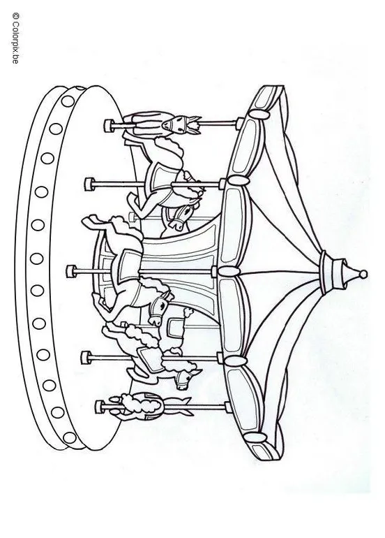 Merry go round coloring page at getcolorings free printable