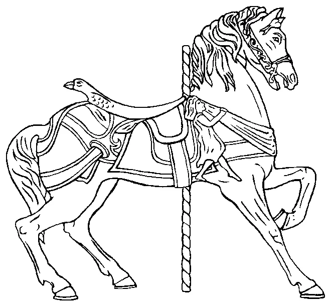 Perfect merry go round horse coloring page coloring pages