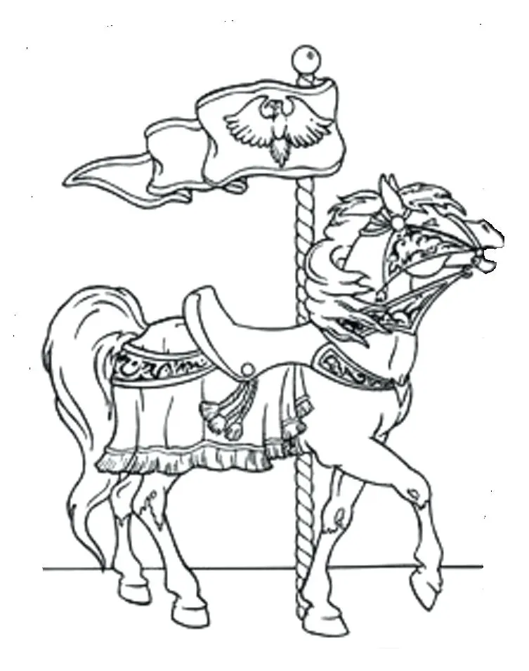 Merry go round coloring page at getcolorings free printable