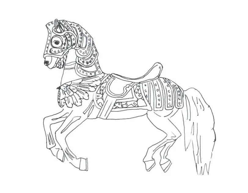 Merry go round coloring page at getcolorings free printable