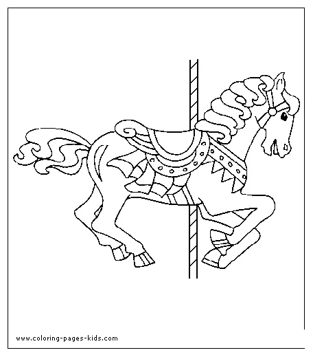 Merry go roung horse color page