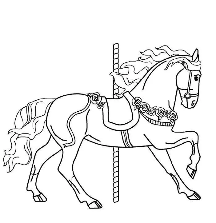 Merry go round coloring pages coloring nation printable coloring page