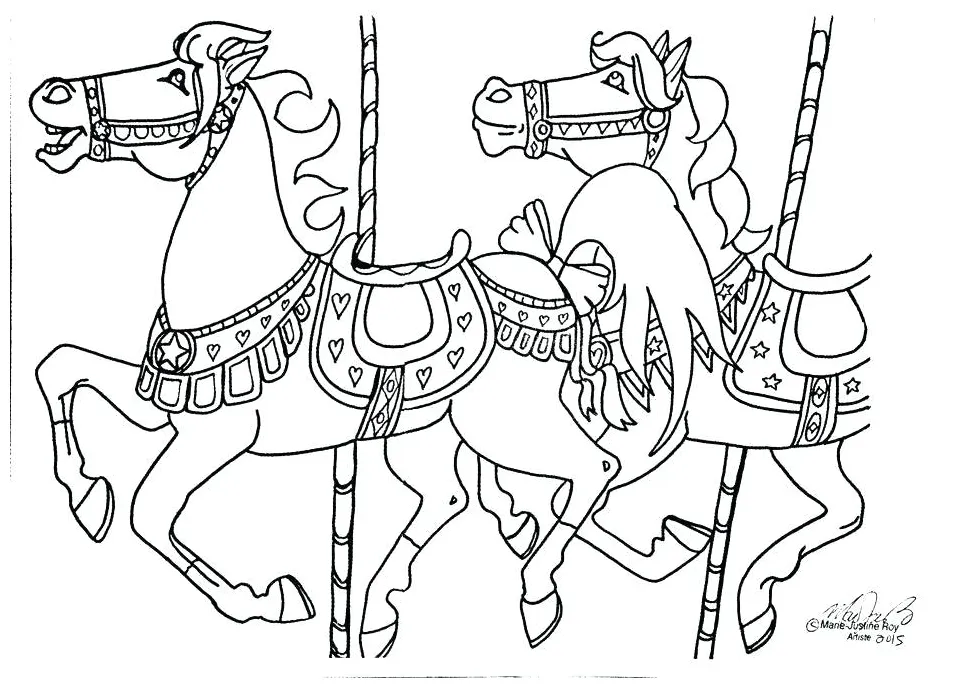 Merry go round coloring page at getcolorings free printable