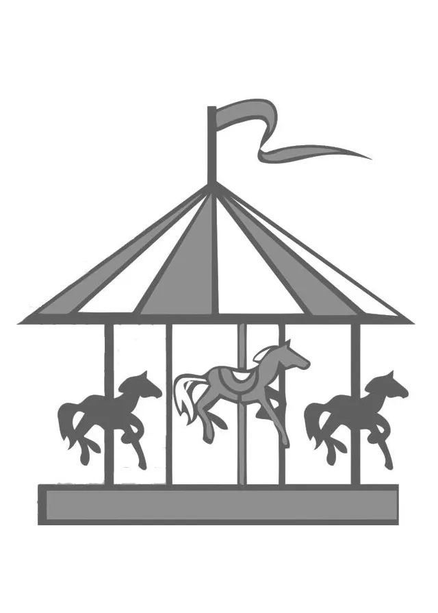 Coloring page merry-go-round free printables img 19963
