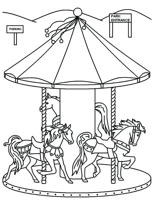 Merry go round coloring page at getcolorings free printable printable coloring page