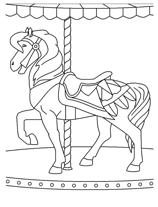 Merry go round coloring page at getcolorings free printable
