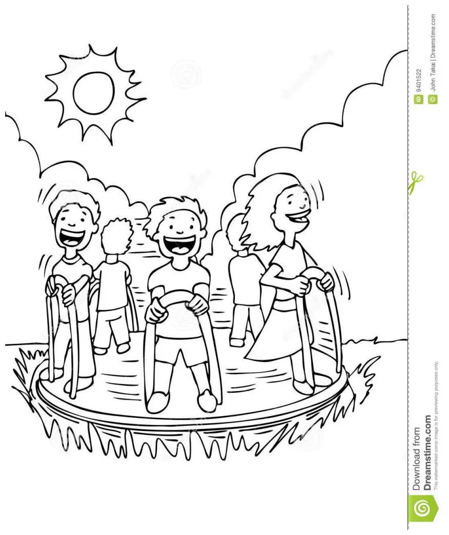 Merry go round coloring page at getcolorings free printable