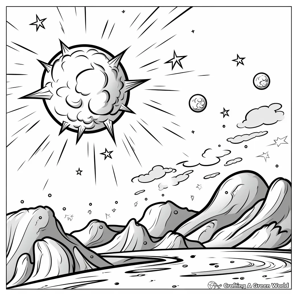Meteor coloring pages free & printable!