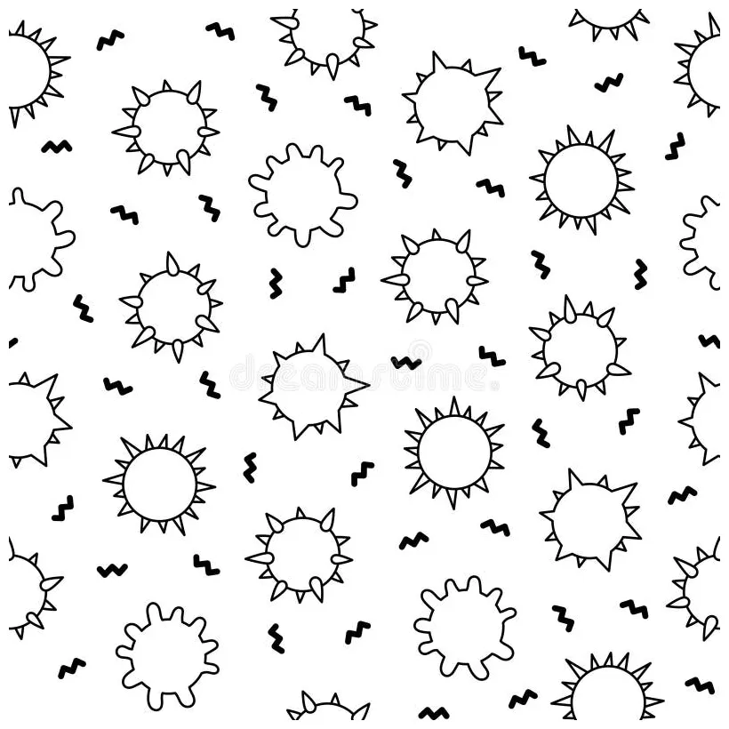 Microbes. seamless pattern. coloring book stock illustration